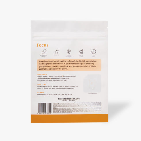 Image of back of the pack of Focus patches